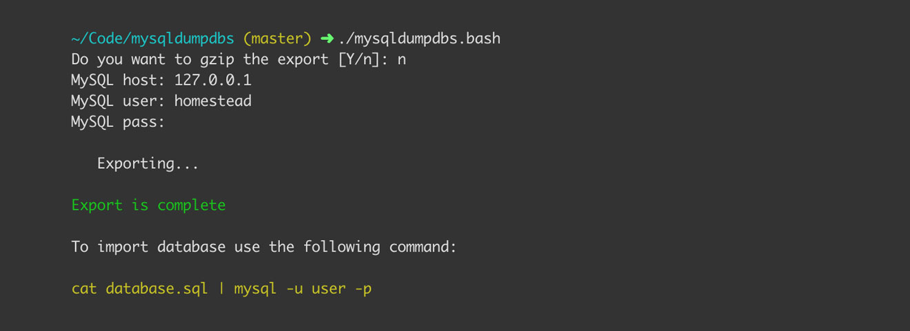 MySQL Dump Databases